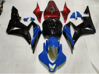 Schwarz Glänzend & Blaue & Rot Akzente 07-08 Honda CBR600RR Verkleidung