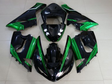 Schwarz Glänzend & Elektrogrün 05-06 Kawasaki ZX6R Verkleidung