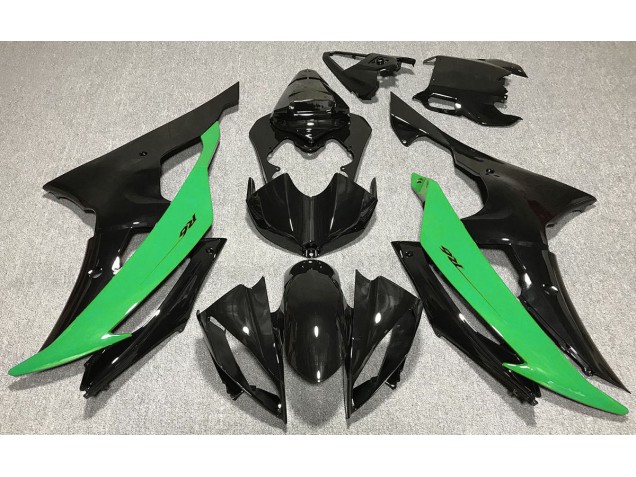 Schwarz Glänzend & Grün 08-16 Yamaha R6 Verkleidung Schwarz Glänzend & Grün 08-16 Yamaha R6 Verkleidung