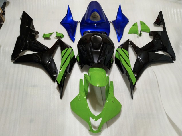Schwarz Glänzend & Grüne & Blaue Akzente 07-08 Honda CBR600RR Verkleidung Schwarz Glänzend & Grüne & Blaue Akzente 07-08 Honda CBR600RR Verkleidung