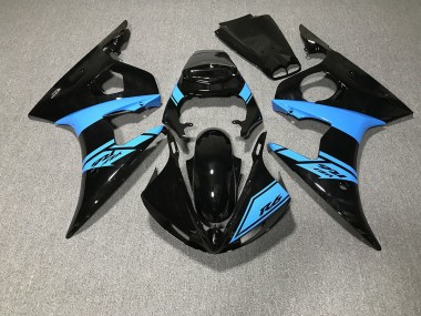 Schwarz Glänzend & Hellblau 03-04 Yamaha R6 Verkleidung