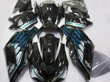 Schwarz Glänzend & Hellblau 12-21 Kawasaki ZX14R Verkleidung