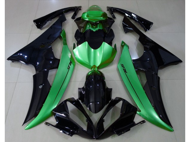 Schwarz Glänzend & Hellgrün 08-16 Yamaha R6 Verkleidung Schwarz Glänzend & Hellgrün 08-16 Yamaha R6 Verkleidung