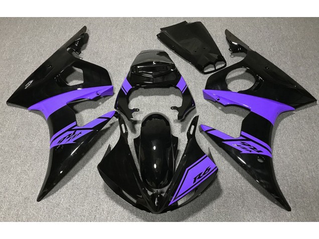 Schwarz Glänzend & Lila 03-04 Yamaha R6 Verkleidung Schwarz Glänzend & Lila 03-04 Yamaha R6 Verkleidung