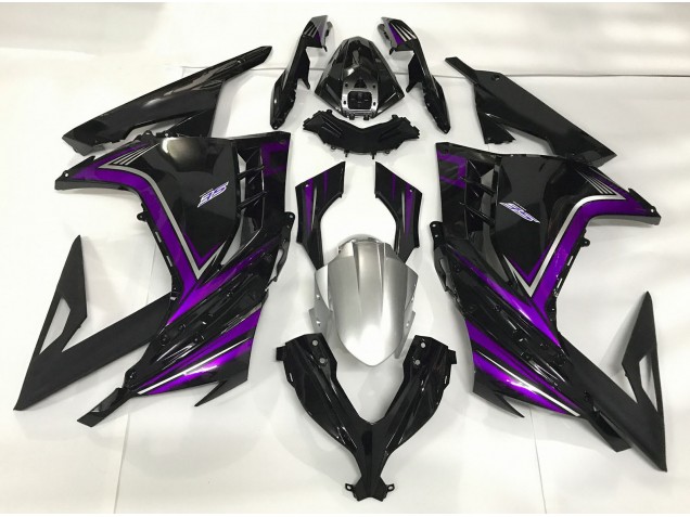 Schwarz Glänzend & Lila 13-18 Kawasaki Ninja 300 Verkleidung Schwarz Glänzend & Lila 13-18 Kawasaki Ninja 300 Verkleidung