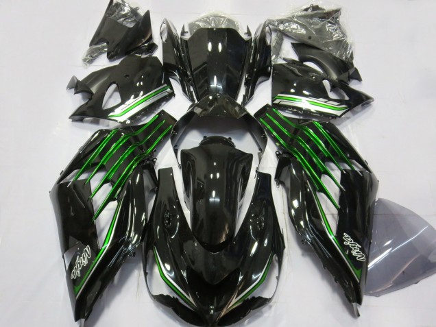 Schwarz Glänzend Mit Grün 12-21 Kawasaki ZX14R Verkleidung Schwarz Glänzend Mit Grün 12-21 Kawasaki ZX14R Verkleidung