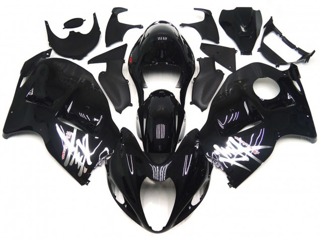 Schwarz Glänzend Mit Silbernen Aufklebern 97-07 Suzuki GSXR 1300 Verkleidung Schwarz Glänzend Mit Silbernen Aufklebern 97-07 Suzuki GSXR 1300 Verkleidung