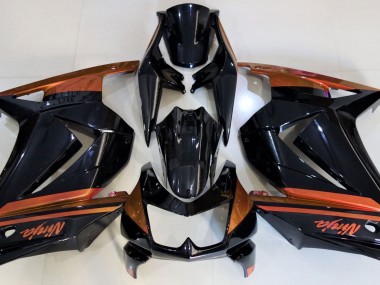 Schwarz Glänzend & Orange 08-12 Kawasaki Ninja 250 Verkleidung
