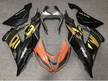 Schwarz Glänzend & Orange 13-18 Kawasaki ZX6R Verkleidung