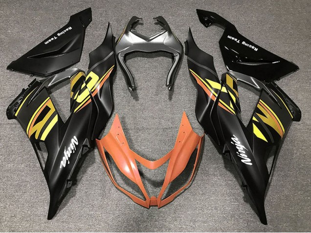 Schwarz Glänzend & Orange 13-18 Kawasaki ZX6R Verkleidung Schwarz Glänzend & Orange 13-18 Kawasaki ZX6R Verkleidung
