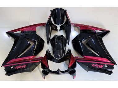Schwarz Glänzend & Rot 08-12 Kawasaki Ninja 250 Verkleidung