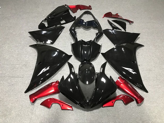 Schwarz Glänzend & Rot 09-11 Yamaha R1 Verkleidung Schwarz Glänzend & Rot 09-11 Yamaha R1 Verkleidung