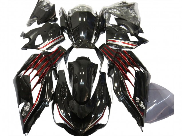 Schwarz Glänzend & Rot 12-21 Kawasaki ZX14R Verkleidung Schwarz Glänzend & Rot 12-21 Kawasaki ZX14R Verkleidung