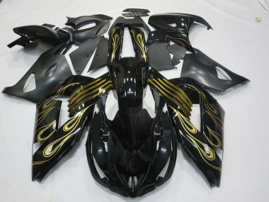 Schwarz Gold & Weiß 06-11 Kawasaki ZX14R Verkleidung