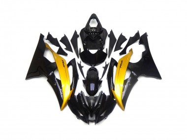 Schwarz & Gold Glänzend 08-16 Yamaha R6 Verkleidung