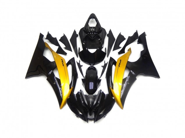 Schwarz & Gold Glänzend 08-16 Yamaha R6 Verkleidung Schwarz & Gold Glänzend 08-16 Yamaha R6 Verkleidung