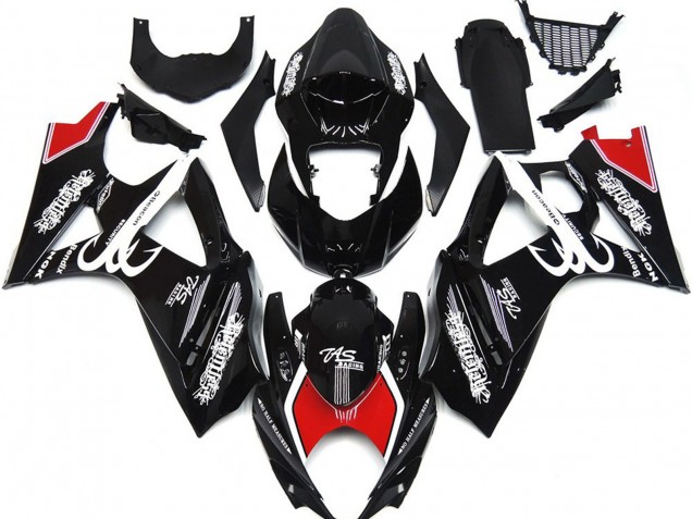 Schwarz & Weiß Mit Rot 07-08 Suzuki GSXR 1000 Verkleidung Schwarz & Weiß Mit Rot 07-08 Suzuki GSXR 1000 Verkleidung