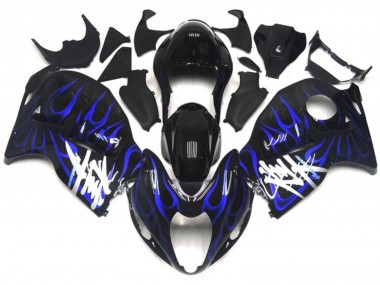 Schwarz Mit Tiefes Blau Flamme 97-07 Suzuki GSXR 1300 Verkleidung