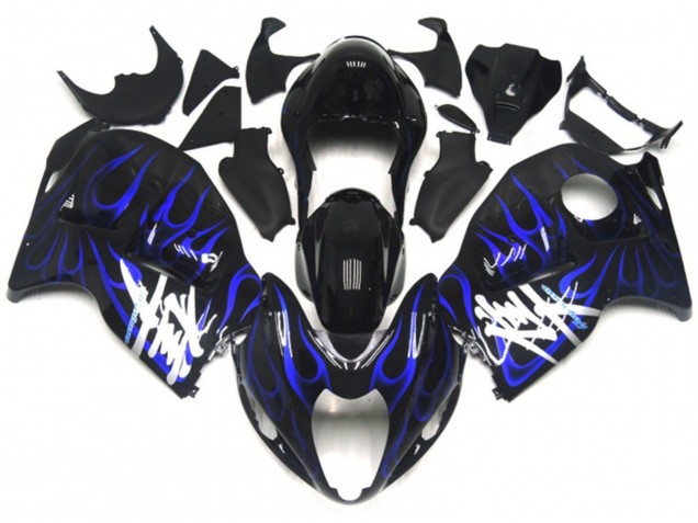 Schwarz Mit Tiefes Blau Flamme 97-07 Suzuki GSXR 1300 Verkleidung Schwarz Mit Tiefes Blau Flamme 97-07 Suzuki GSXR 1300 Verkleidung