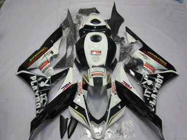 Schwarz & Weiß Playboy 07-08 Honda CBR600RR Verkleidung