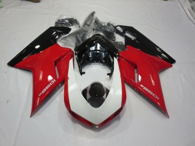 Schwarz Rot & Weiß 99 07-14 Ducati 848 1098 1198 Verkleidung