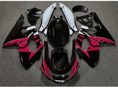 Schwarz Rot Glänzend & Weiß 98-07 Yamaha YZF600 Verkleidung