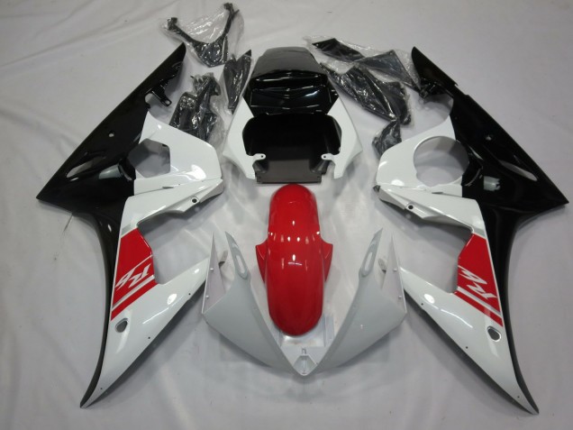 Schwarz Weiß & Silber 05 Yamaha R6 Verkleidung Schwarz Weiß & Silber 05 Yamaha R6 Verkleidung