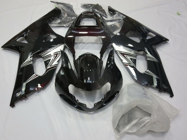 Schwarz Silber Glanz 01-03 Suzuki GSXR 600-750 Verkleidung Schwarz Silber Glanz 01-03 Suzuki GSXR 600-750 Verkleidung