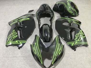Schwarzer & Grüner Blitz 97-07 Suzuki GSXR 1300 Verkleidung