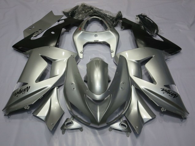 Silber 03-04 Kawasaki ZX6R Verkleidung Silber 03-04 Kawasaki ZX6R Verkleidung