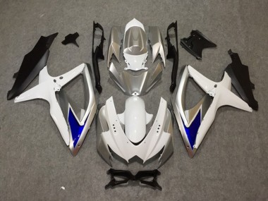 Silber Weiß Blau 08-10 Suzuki GSXR 600-750 Verkleidung