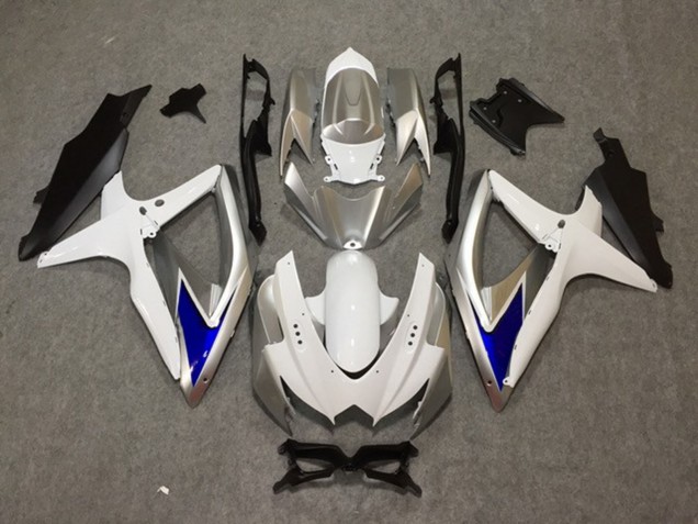 Silber Weiß Blau 08-10 Suzuki GSXR 600-750 Verkleidung Silber Weiß Blau 08-10 Suzuki GSXR 600-750 Verkleidung