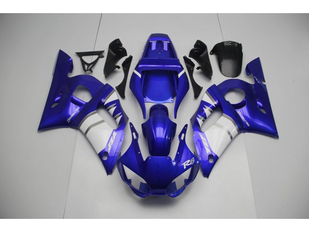 Silber Weiß & Blau 98-02 Yamaha R6 Verkleidung Silber Weiß & Blau 98-02 Yamaha R6 Verkleidung