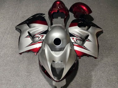 Silber Glänzend & Candy Red 97-07 Suzuki GSXR 1300 Verkleidung