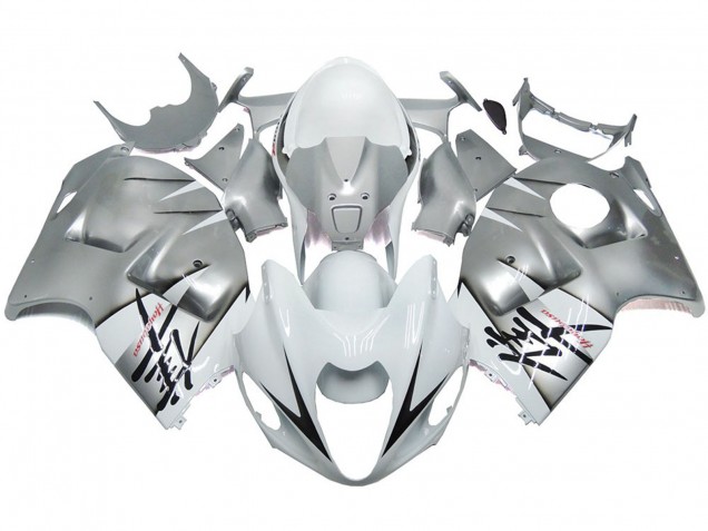 Silber & Glänzend Weiß OEM Stil 97-07 Suzuki GSXR 1300 Verkleidung Silber & Glänzend Weiß OEM Stil 97-07 Suzuki GSXR 1300 Verkleidung
