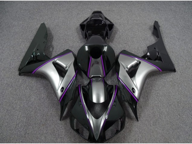 Silber Mit Dunkelviolettem Nadelstreifen 06-07 Honda CBR1000RR Verkleidung Silber Mit Dunkelviolettem Nadelstreifen 06-07 Honda CBR1000RR Verkleidung