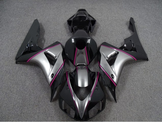 Silber Mit Rosa Nadelstreifen Streifen 06-07 Honda CBR1000RR Verkleidung Silber Mit Rosa Nadelstreifen Streifen 06-07 Honda CBR1000RR Verkleidung