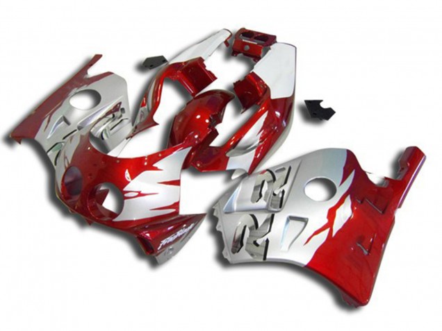 Silber Rot & Weiß 90-98 Honda CBR250RR Verkleidung Silber Rot & Weiß 90-98 Honda CBR250RR Verkleidung