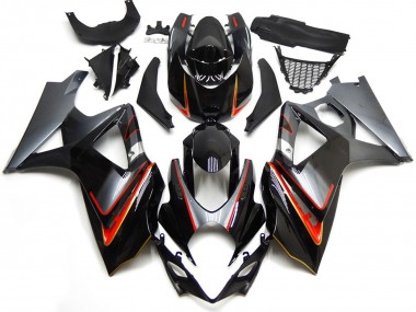 Silber & Schwarz Mit Rot 07-08 Suzuki GSXR 1000 Verkleidung