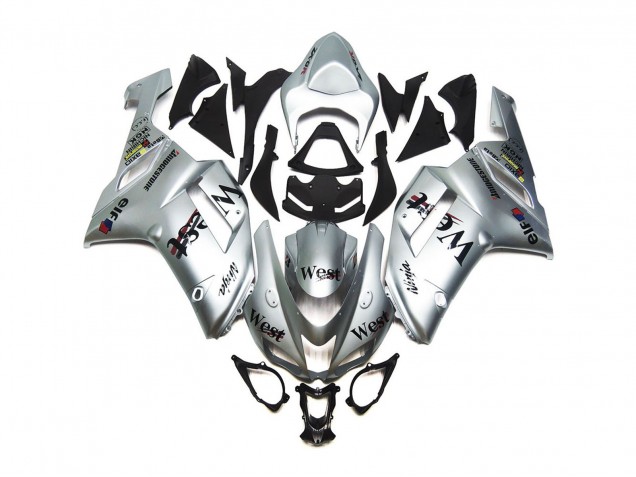 Silber West Glanz 07-08 Kawasaki ZX6R Verkleidung Silber West Glanz 07-08 Kawasaki ZX6R Verkleidung
