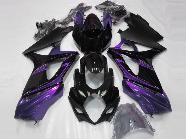 Stimmungsviolett & Schwarz Glänzend 07-08 Suzuki GSXR 1000 Verkleidung Stimmungsviolett & Schwarz Glänzend 07-08 Suzuki GSXR 1000 Verkleidung