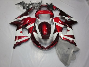 Tiefrot & Weiß 00-02 Suzuki GSXR 1000 Verkleidung