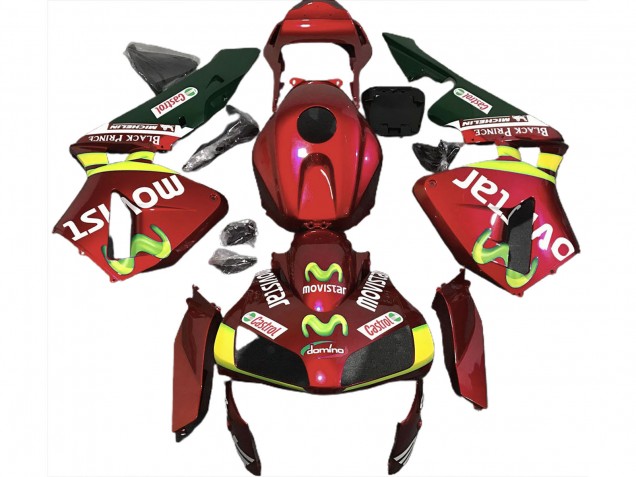 Tiefrot Movistar 03-04 Honda CBR600RR Verkleidung Tiefrot Movistar 03-04 Honda CBR600RR Verkleidung