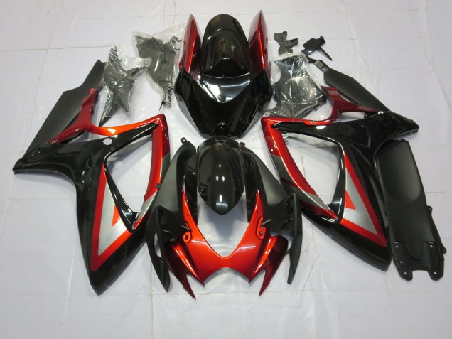 Tiefrot Schwarz 06-07 Suzuki GSXR 600-750 Verkleidung Tiefrot Schwarz 06-07 Suzuki GSXR 600-750 Verkleidung